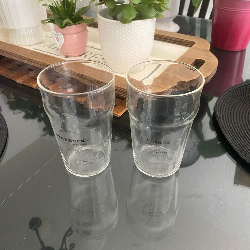 Starbucks Clear Glass Pint Tumblers - Set of 2, Transparent